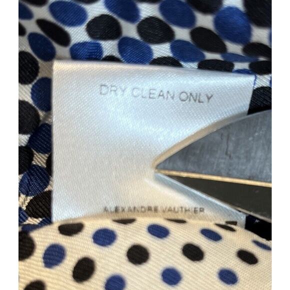 Alexandre Vauthier 100% Silk One Shoulder Statement Sleeve Wrap Blouse 40 Blue - Picture 10 of 16